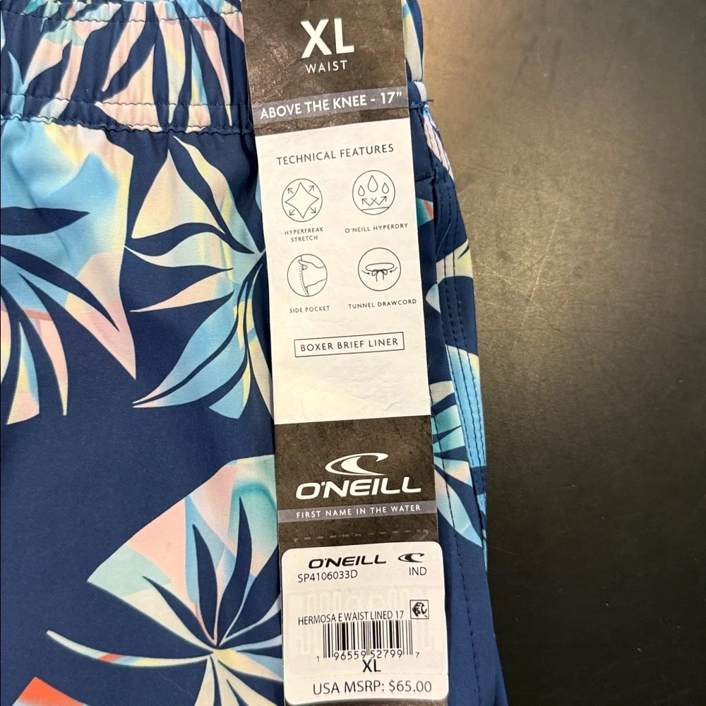 O'Neill Men's Hermosa Navy Hawaiian Print Lined Board Shorts NWT